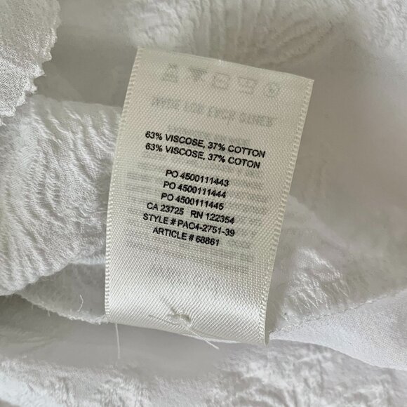 Wilfred Augustine Blouse Ruffled Peplum Cropped Sheer Floral Blouse Coquette - Picture 14 of 16